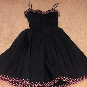 Pink and black dress